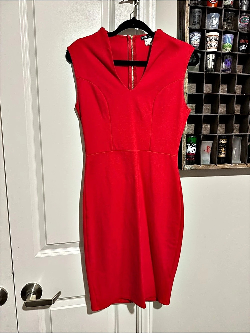 Venus Red Midi Dress Size Small Like New